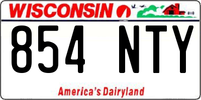 WI license plate 854NTY