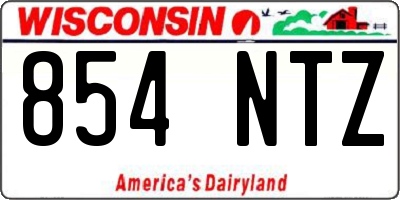 WI license plate 854NTZ