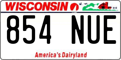 WI license plate 854NUE