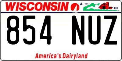WI license plate 854NUZ