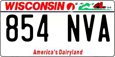 WI license plate 854NVA