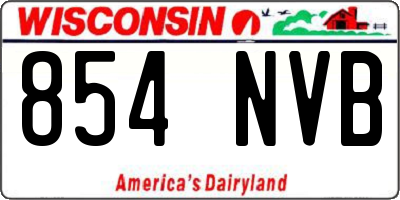 WI license plate 854NVB