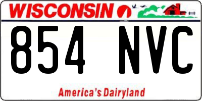 WI license plate 854NVC