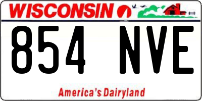 WI license plate 854NVE