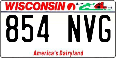WI license plate 854NVG