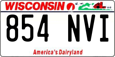 WI license plate 854NVI