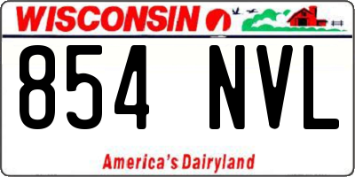 WI license plate 854NVL