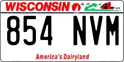 WI license plate 854NVM