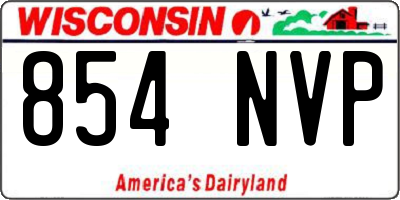 WI license plate 854NVP