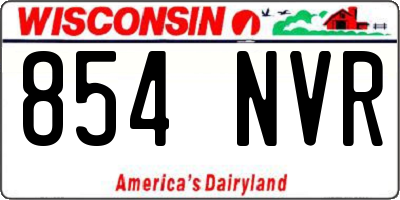 WI license plate 854NVR