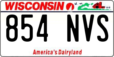 WI license plate 854NVS