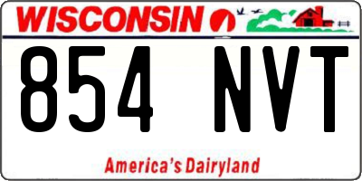WI license plate 854NVT
