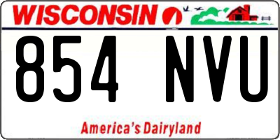 WI license plate 854NVU