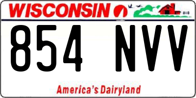 WI license plate 854NVV