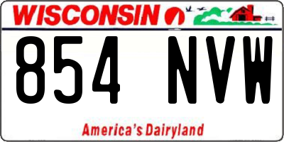 WI license plate 854NVW