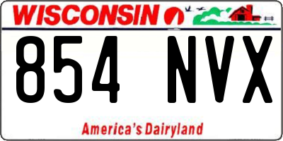 WI license plate 854NVX