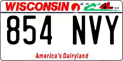 WI license plate 854NVY