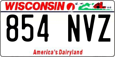 WI license plate 854NVZ