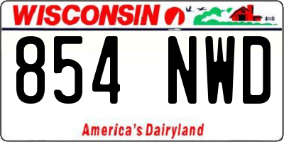 WI license plate 854NWD