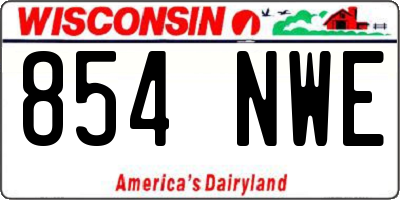 WI license plate 854NWE