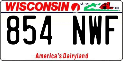 WI license plate 854NWF