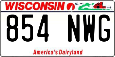 WI license plate 854NWG