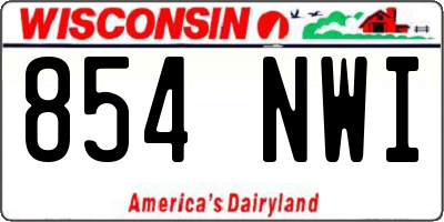 WI license plate 854NWI