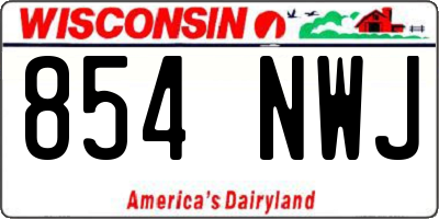 WI license plate 854NWJ