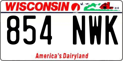 WI license plate 854NWK