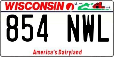 WI license plate 854NWL