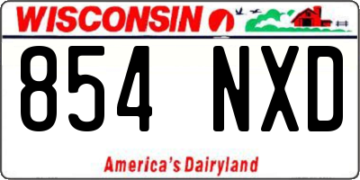WI license plate 854NXD