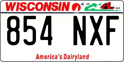 WI license plate 854NXF