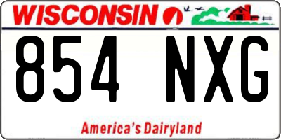 WI license plate 854NXG