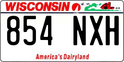 WI license plate 854NXH