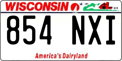 WI license plate 854NXI
