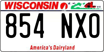 WI license plate 854NXO