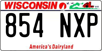 WI license plate 854NXP