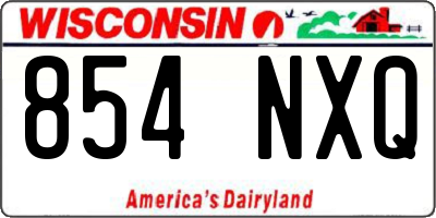 WI license plate 854NXQ