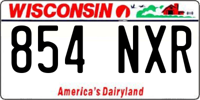 WI license plate 854NXR