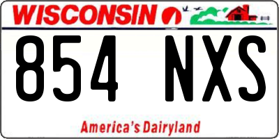 WI license plate 854NXS