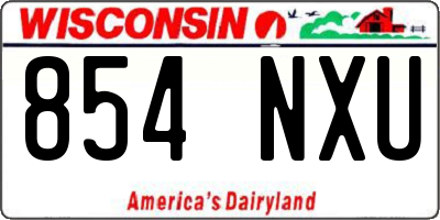 WI license plate 854NXU