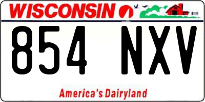 WI license plate 854NXV