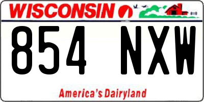 WI license plate 854NXW