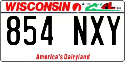 WI license plate 854NXY