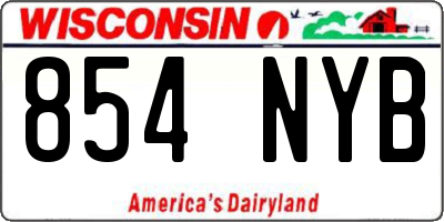WI license plate 854NYB