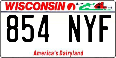 WI license plate 854NYF