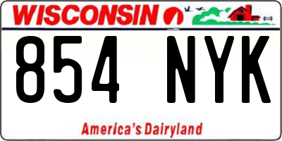 WI license plate 854NYK