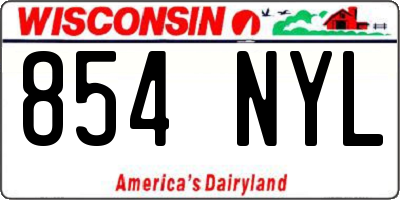 WI license plate 854NYL