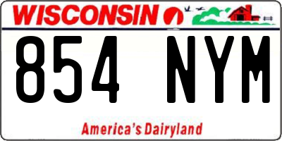 WI license plate 854NYM