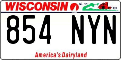 WI license plate 854NYN